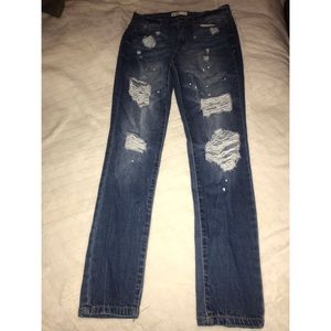 Skinny jeans, Loose rips, size 9, Miss brand